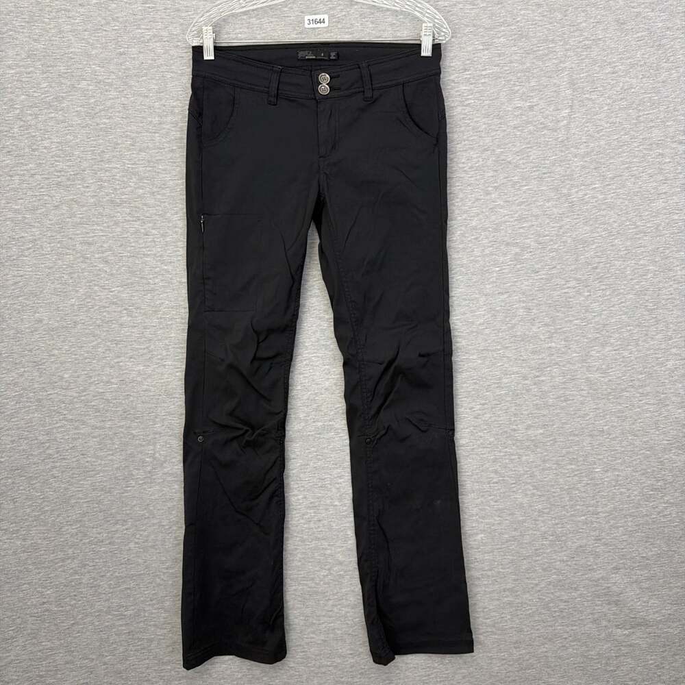 PrAna Women's 4 Regular Black Halle Convertible Nylon Stretch Hiking Pants